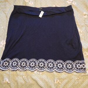 Talbots Blue and White Embellished  Skirt
